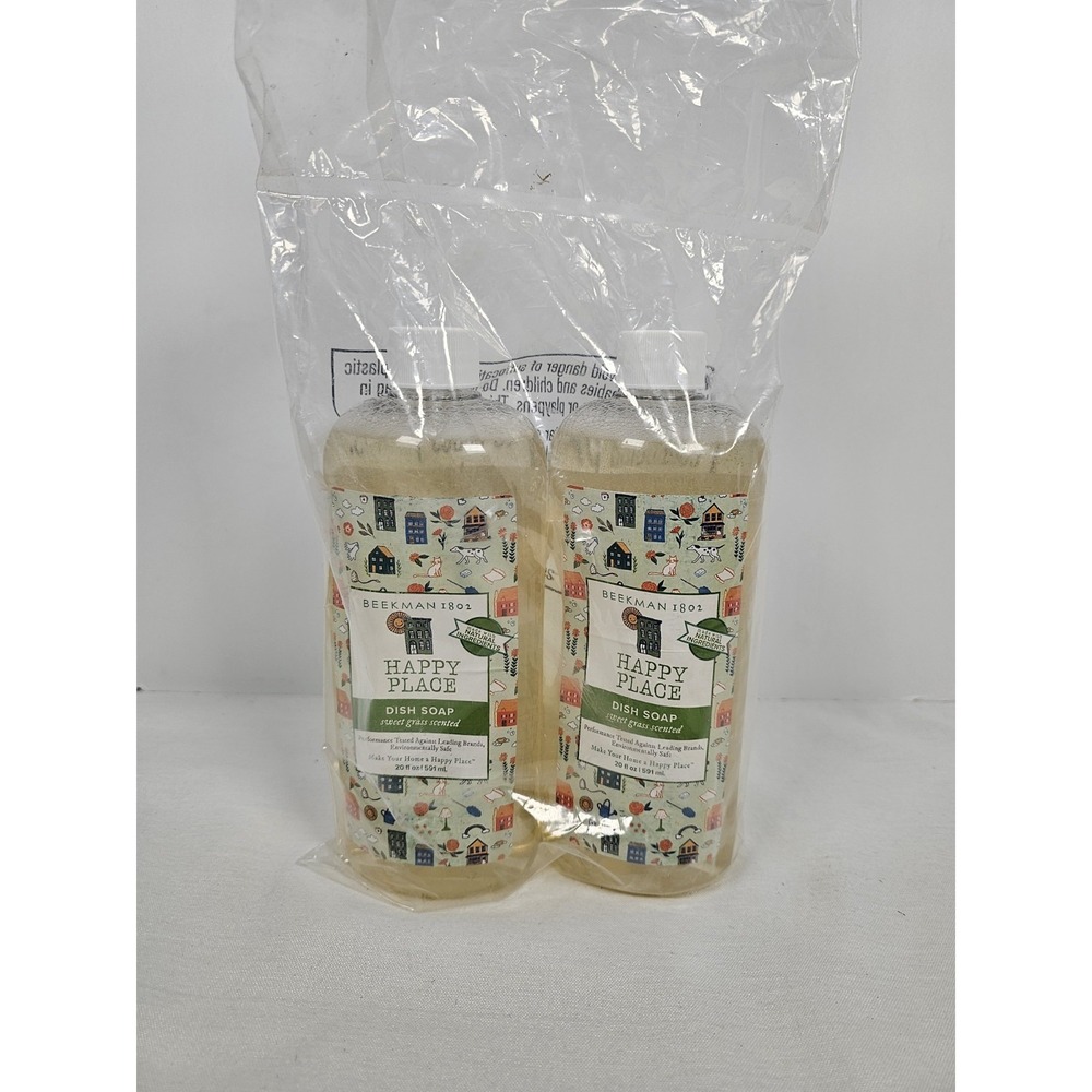 Beekman 1802 Happy Place Liquid Dish Soap Sweet Grass Scent 2pk